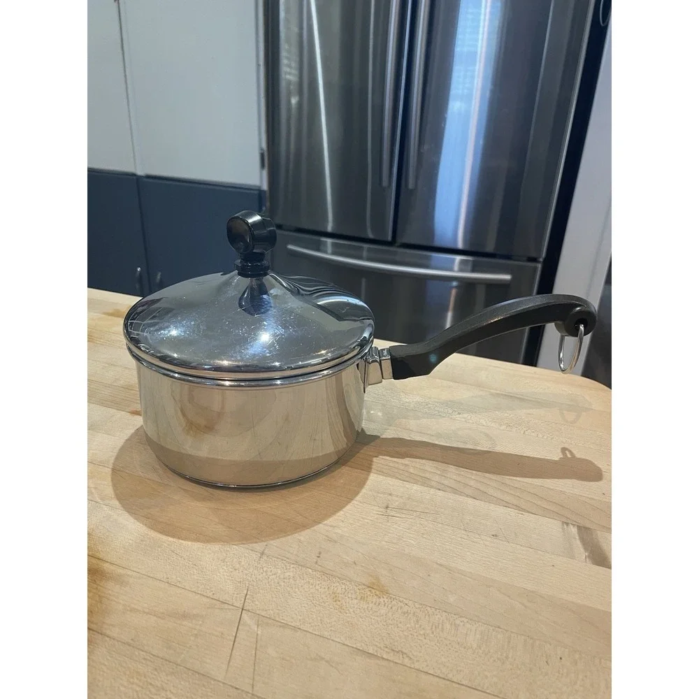 Farberware Stainless Steel 1 Qt Saucepan Pot 18/10 Impact Bonded Base With Lid